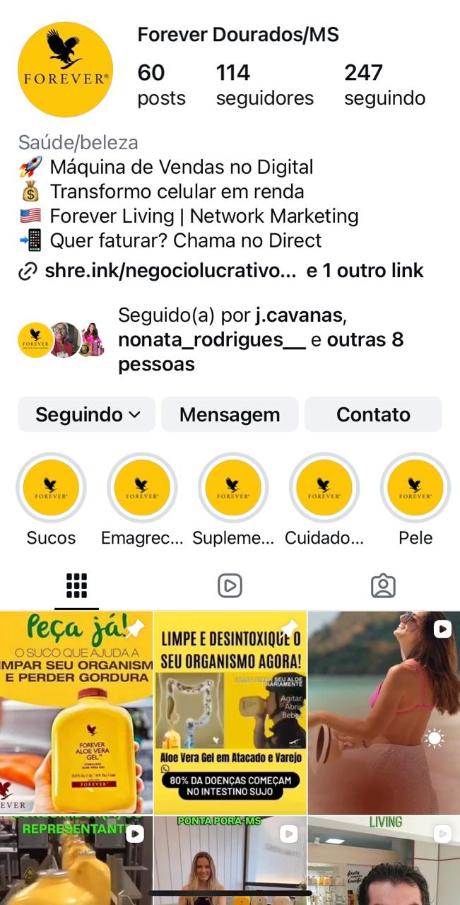 Captura do perfil do Instagram da Forever Dourados/MS